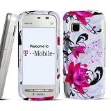 41mRko8495L. SL160  PURPLE ROSE SNAP ON HARD SKIN SHELL PROTECTOR COVER CASE FOR NOKIA NURON 5230 + BELT CLIP