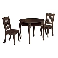 Teamson Kids - Children's Windsor Round Table and Chair Set - Espresso