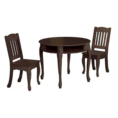 Teamson Kids - Children's Windsor Round Table and Chair Set - Espresso