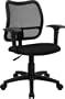 Mesh Back Task Chair with Black Fabric Seat & Arms [WL-A277-BK-A-GG]