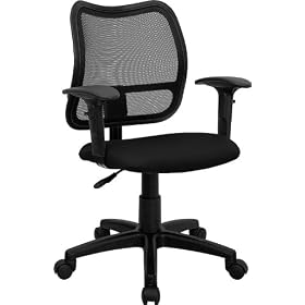 Mesh Back Task Chair with Black Fabric Seat and Arms [WL-A277-BK-A-GG] by Office Furniture in a Flash