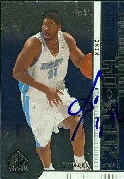 Nene Autographed/Hand Signed Basketball Card (Denver Nuggets) 2004 Upper Deck SP #20