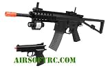 *Spring Powered Para Style Mini M249 Para Airsoft Gun 200-FPS Airsoft Rifle With Bipod, Laser, 800 Count Grenade BBs, FREE PISTOL, and 21" Airsoft UZI FPS-209 Shoots HARD!