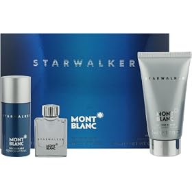 Montblanc Starwalker by Montblanc for Men 3 Piece Travel Set Includes: 0.17 oz Miniature Collectible + 1.7 oz Shower Breeze + 0.7 oz Deodorant Stick