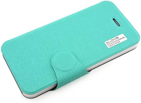 DLONS® Premium Ultra Slim Thin Flip Folio PU Leather Case Cover with Meganetic Button for Apple iPhone 5 5S - Green