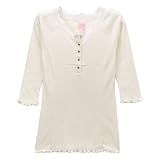 Girls' YES 3/4-Sleeve Henley - Ivory