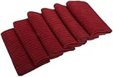 EXCELLO and Design Imports CAMZ76296 Deep Red Microfiber Scrubber Cleaning Cloth, (Pack of 6)