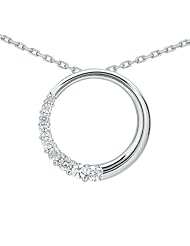1/2 CTW Diamond Circle Journey Pendant in 10K White Gold