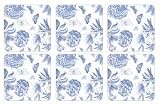 from Pimpernel-Portmeirion Pimpernel Botanic Blue Coasters - Set of 6