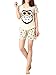 VENTELAN Women's Cute Owl Printed Sleepwear Pajama Sets Comfy Summer Shorts Beige Large(USA Size:12-14)
