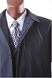 Men's Single Breasted Black Three-Quarter Length All Year Round Raincoat
