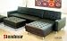 New Euro Design Black Leather Sectional Sofa Sleep Bed S0402b