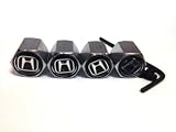 Set of 4 Honda Logo Chrome Tire Valve Stem Caps Anti-theft Locking