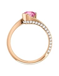 14K Rose Gold 6.00mm Round Cut Pink Sapphire and Diamond Ring -- LIFETIME WARRANTY