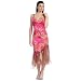 Sexy Unique Stretchy Midi Evening Sequined Floral Design Dress