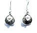 Seashell Shell With Pearl Dangle Earrings on 925 title=