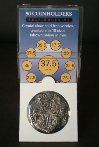 50 2x2 Self-Adhesive Cardboard Coin Holders 37.5mm