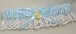 Satin and Lace Garter with Gold Boots Charm, Blue