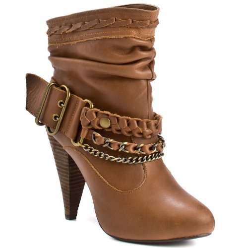 Naughty Monkey Women's Criminal Ankle Boot,Tan,8.5 M US