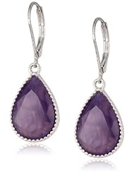 NINE WEST VINTAGE AMERICA "Hidden Gem" Worn Silver and Purple Small Drop Earrings