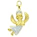 14K Yellow Gold Diamond Girl Angel Charm