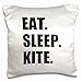 3dRose pc_180416_1 Eat Sleep Kite-Kitesurfing Kiteboarding Kite Surfer Kite Boarder surf-Pillow Case, 16 by 16
