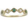 14K Yellow Gold Emerald and Diamond Anniversary Band