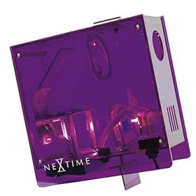 Wall clock digital projection purple transparent case by NeXtime America Inc.