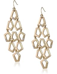 Kenneth Cole New York "Metal Edge" Geometric Pave Chandelier Drop Earrings