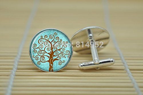 Pretty Lee Tree Of Life Jewelry Tree Of Life Cufflinks In Silver Glass Cabochon Cuff Links C1323