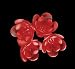 Set of 35 Red Double Petal Flower Reflector Christmas Lights Green Wire