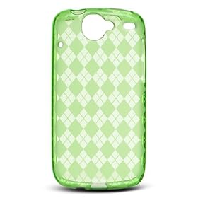 Green Checker Soft Silicone Tpu Skin Gel Cover Case for Google Nexus 1 Nexus One