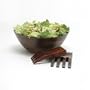 Lipper International Large Cherry Wavy Rim Bowl with Salad Hands