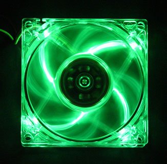 LOGISYS Computer LT400GN 80mm Green LED Case Fan - Retail