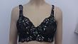 Valmont 8321 Silver Leaf Embroidered Bra 34DD BLACK