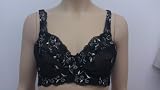 Valmont 8321 Silver Leaf Embroidered Bra Black 44B