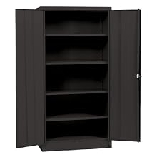 Sandusky Lee RTA7000-09 Black Steel SnapIt Storage Cabinet, 4 Adjustable Shelves, 72" Height x 36" Width x 18" Depth