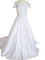 White Alfred Angelo Short Sleeve Bridal Gown Wedding Dress, Size 12, BC5