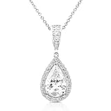One of a Kind 1-3/8ctw Pear-Shaped Diamond Pendant (G-H/I1-I2) in 14kt White Gold