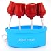 Romantic Rose USB 2.0 4-Port Ultra Mini Hub, Blue Base