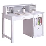Writing Desk with Hutch in White Finish
