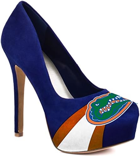 HERSTAR Women's University Of Florida Gators BLUE/ORANGE/WHITE Microsuede Pumps 8