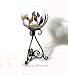 17.75" H Wrought Iron, Glass Candle Holder