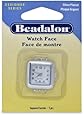 Beadalon Watch Face Square White Nickel Free Silver, Plated
