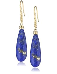 Dyanne Belle "Serpentine Earrings Collection" 14k Gold Lapis Serpentine Textured Drop Earrings