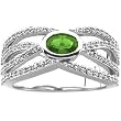 14K White Gold Tsavorite and Diamond Ring