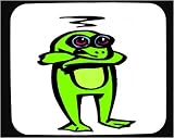 Decorated Mouse Pad with frog, green, standing, anger, amphibian