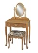 Powell Nostalgic Oak Vanity, Mirror, and Bench Set