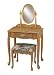 Powell Nostalgic Oak Vanity, Mirror, and Bench Set