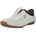 Rieker Gregor 01966-81, Herren Slipper, weiss, (sportweiss/kastanie 81)